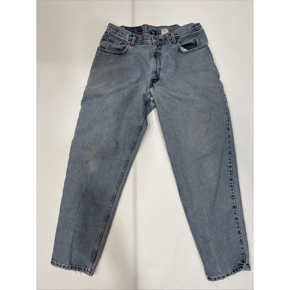 Levis 550 Mens Relaxed Fit Tapered Leg Light Wash Blue Denim Jeans Vintage Style